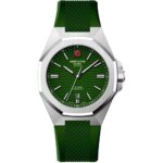 Swiss Alpine Military Typhoon Silicone Strap Green Dial Quartz 7006.1834 100M Men's Watch