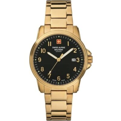 Swiss Alpine Military By Grovana Leader Black Dial Quartz 7011.1117 100M Men's Watch