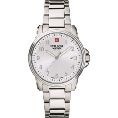 Swiss Alpine Military By Grovana Leader Silver Dial Quartz 7011.1132 100M Men's Watch