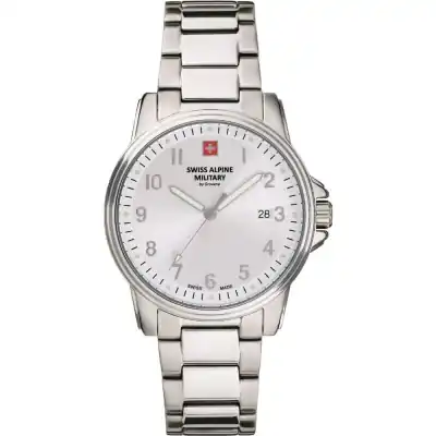 Swiss Alpine Military By Grovana Leader Silver Dial Quartz 7011.1132 100M Men's Watch