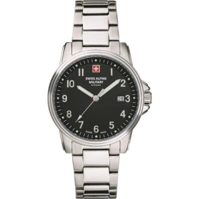 Swiss Alpine Military By Grovana Leader Black Dial Quartz 7011.1137 100M Men's Watch