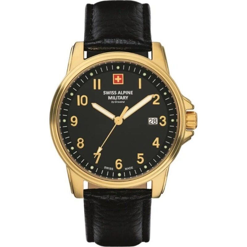 Swiss Alpine Military By Grovana Leader Black Dial Quartz 7011.1517 100M Men's Watch