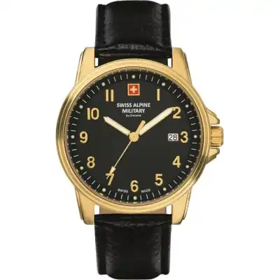 Swiss Alpine Military By Grovana Leader Black Dial Quartz 7011.1517 100M Men's Watch