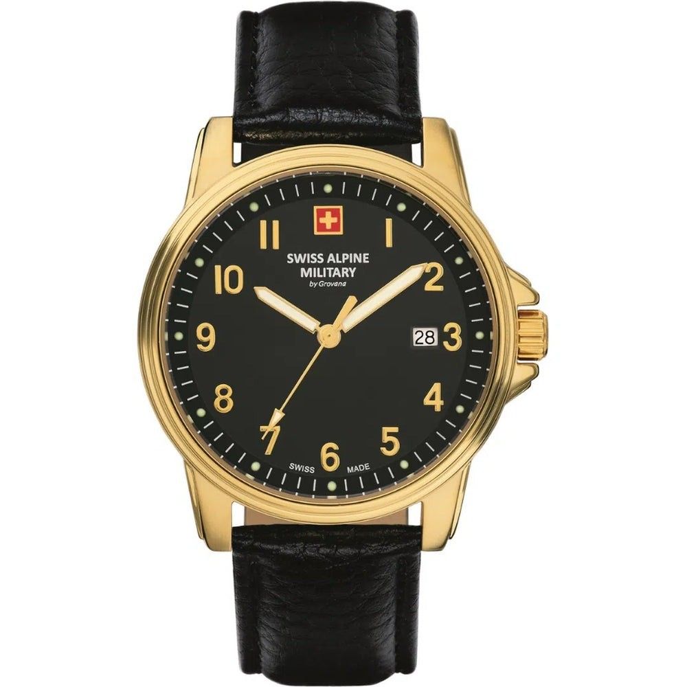 Swiss Alpine Military By Grovana Leader Black Dial Quartz 7011.1517 100M Men's Watch