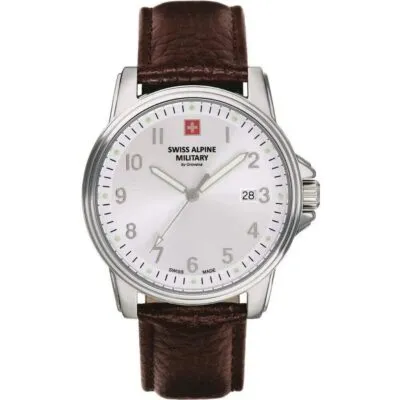 Swiss Alpine Military By Grovana Leader Silver Dial Quartz 7011.1532 100M Men's Watch