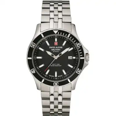 Swiss Alpine Military By Grovana Challenger Black Dial Quartz 7022.1137 100M Men's Watch Swiss Alpine Military By Grovana Challenger Black Dial Quartz 7022.1137 100M Men's Watch
