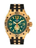 Swiss Alpine Military Aviator Supersize Chronograph Rubber Strap Green Dial Quartz 7033.9814 100M Men's Watch