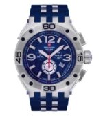 Swiss Alpine Military Aviator Supersize Chronograph Rubber Strap Blue Dial Quartz 7033.9835 100M Men's Watch