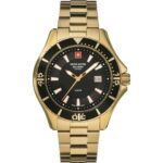 Swiss Alpine Military By Grovana Nautilus Black Dial Quartz 7040.1117 100M Men's Watch