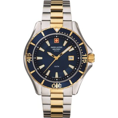 Swiss Alpine Military By Grovana Nautilus Blue Dial Quartz 7040.1145 100M Men's Watch