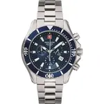 Swiss Alpine Military By Grovana Nautilus Chrono Blue Dial Quartz 7040.9135 100M Men's Watch