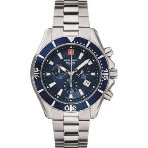 Swiss Alpine Military By Grovana Nautilus Chrono Blue Dial Quartz 7040.9135 100M Men's Watch