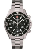 Swiss Alpine Military By Grovana Nautilus Chronograph Black Dial Quartz 7040.9137 100M Men's Watch