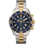 Swiss Alpine Military By Grovana Nautilus Chronograph Blue Dial Quartz 7040.9145 100M Men's Watch
