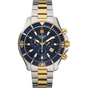 Swiss Alpine Military By Grovana Nautilus Chronograph Blue Dial Quartz 7040.9145 100M Men's Watch