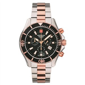 Swiss Alpine Military By Grovana Nautilus Chronograph Black Dial Quartz 7040.9157 100M Men's Watch