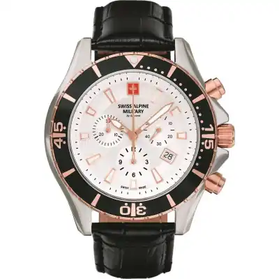 Swiss Alpine Military By Grovana Nautilus Chronograph White Dial Quartz 7040.9552 100M Men's Watch