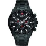 Swiss Alpine Military Star Fighter Stainless Steel Black Dial Quartz 7043.9177 100M Men's Watch
