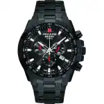 Swiss Alpine Military Star Fighter Stainless Steel Black Dial Quartz 7043.9177 100M Men's Watch