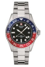 Swiss Alpine Military Master Diver GMT Stainless Steel Black Dial Quartz 7052.1131 100M Men's Watch