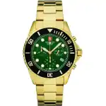 Swiss Alpine Military Master Diver Chronograph Stainless Steel Green Dial Quartz 7053.9114 100M Men's Watch