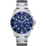 Swiss Alpine Military Master Diver Chronograph Stainless Steel Blue Dial Quartz 7053.9135 100M Men's Watch