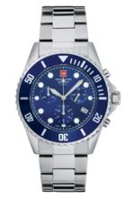 Swiss Alpine Military Master Diver Chronograph Stainless Steel Blue Dial Quartz 7053.9135 100M Men's Watch