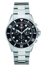 Swiss Alpine Military Master Diver Chronograph Stainless Steel Black Dial Quartz 7053.9137 100M Men's Watch