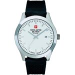 Swiss Alpine Military Combat Basic Rubber Strap White Dial Quartz 7055.1833 100M Men's Watch