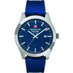 Swiss Alpine Military Combat Basic Rubber Strap Blue Dial Quartz 7055.1835 100M Men's Watch
