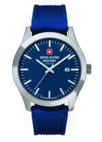 Swiss Alpine Military Combat Basic Rubber Strap Blue Dial Quartz 7055.1835 100M Men's Watch