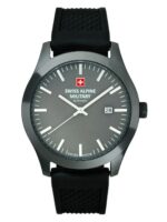 Swiss Alpine Military Combat Basic Rubber Strap Anthracite Dial Quartz 7055.1898 100M Men's Watch
