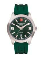 Swiss Alpine Military Combat Pro Rubber Strap Green Dial Quartz 7056.1834 100M Men's Watch