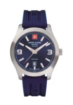 Swiss Alpine Military Combat Pro Rubber Strap Blue Dial Quartz 7056.1835 100M Men's Watch