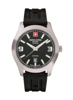 Swiss Alpine Military Combat Pro Rubber Strap Black Dial Quartz 7056.1837 100M Men's Watch