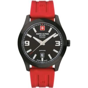 Swiss Alpine Military Combat Pro Rubber Strap Black Dial Quartz 7056.1876 100M Men's Watch