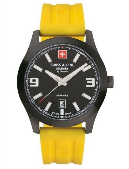 Swiss Alpine Military Combat Pro Rubber Strap Black Dial Quartz 7056.1878 100M Men's Watch