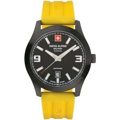 Swiss Alpine Military Combat Pro Rubber Strap Black Dial Quartz 7056.1878 100M Men's Watch