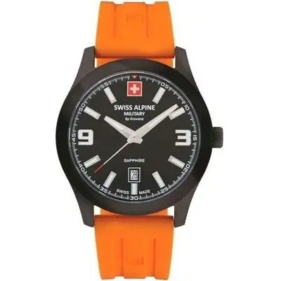 Swiss Alpine Military Combat Pro Rubber Strap Black Dial Quartz 7056.1879 100M Men's Watch
