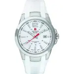 Swiss Alpine Military Combat Air Rubber Strap White Dial Quartz 7058.1833 100M Men's Watch