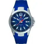Swiss Alpine Military Combat Air Rubber Strap Blue Dial Quartz 7058.1835 100M Men's Watch