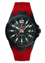 Swiss Alpine Military Combat Air Rubber Strap Black Dial Quartz 7058.1876 100M Men's Watch