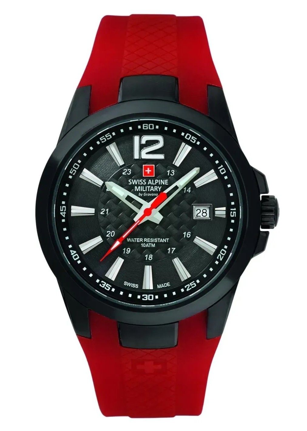 Swiss Alpine Military Combat Air Rubber Strap Black Dial Quartz 7058.1876 100M Men's Watch 1 Swiss Alpine Military Combat Air Rubber Strap Black Dial Quartz 7058.1876 100M Men's Watch