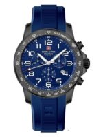 Swiss Alpine Military Ranger Chronograph Rubber Strap Blue Dial Quartz 7064.9875 100M Men's Watch