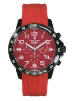 Swiss Alpine Military Ranger Chronograph Rubber Strap Red Dial Quartz 7064.9876 100M Men's Watch