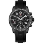 Swiss Alpine Military Ranger Chronograph Rubber Strap Black Dial Quartz 7064.9877 100M Men's Watch