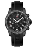 Swiss Alpine Military Ranger Chronograph Rubber Strap Black Dial Quartz 7064.9877 100M Men's Watch