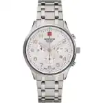 Swiss Alpine Military Skymaster Chronograph Stainless Steel Silver Dial Quartz 7084.9132 100M Men's Watch