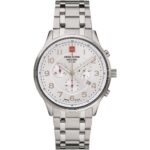 Swiss Alpine Military Skymaster Chronograph Stainless Steel Silver Dial Quartz 7084.9132 100M Men's Watch