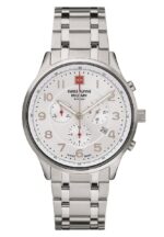 Swiss Alpine Military Skymaster Chronograph Stainless Steel Silver Dial Quartz 7084.9132 100M Men's Watch